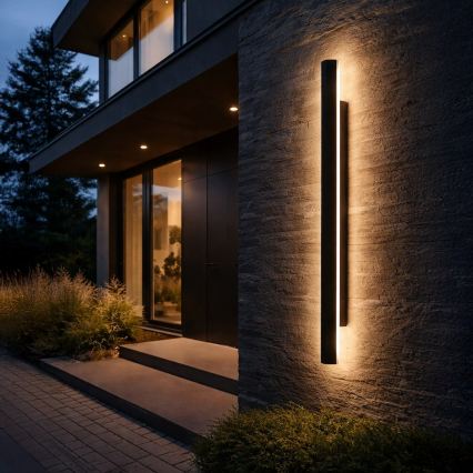 Lampada da parete per esterni LED WOW LED/20W/230V 3000/4000/6000K 120 cm IP54 nero