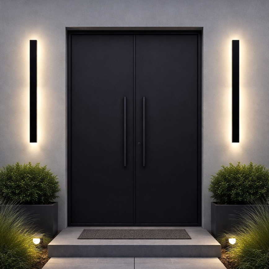 Lampada da parete per esterni LED WOW LED/20W/230V 3000/4000/6000K 120 cm IP54 nero