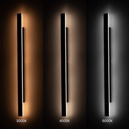 Lampada da parete per esterni LED WOW LED/20W/230V 3000/4000/6000K 120 cm IP54 nero