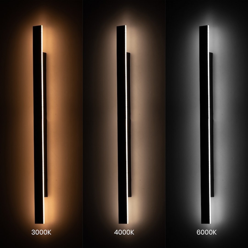 Lampada da parete per esterni LED WOW LED/20W/230V 3000/4000/6000K 120 cm IP54 nero