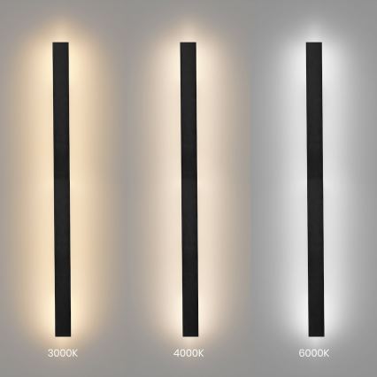 Lampada da parete per esterni LED WOW LED/20W/230V 3000/4000/6000K 120 cm IP54 nero