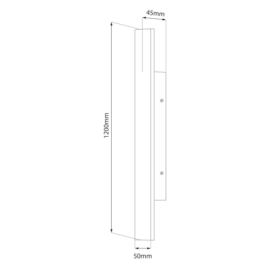 Lampada da parete per esterni LED WOW LED/20W/230V 3000/4000/6000K 120 cm IP54 nero