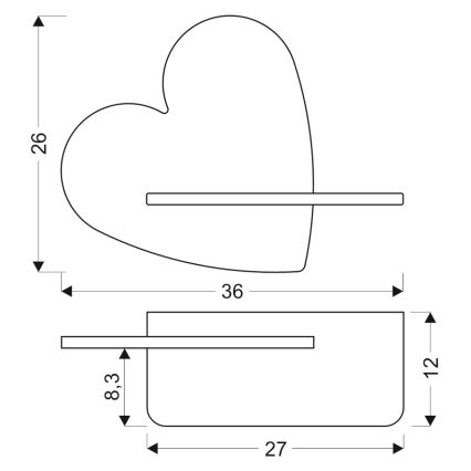 LED Applique per bambini con mensola HEART  LED/5W/230V rosa/legno