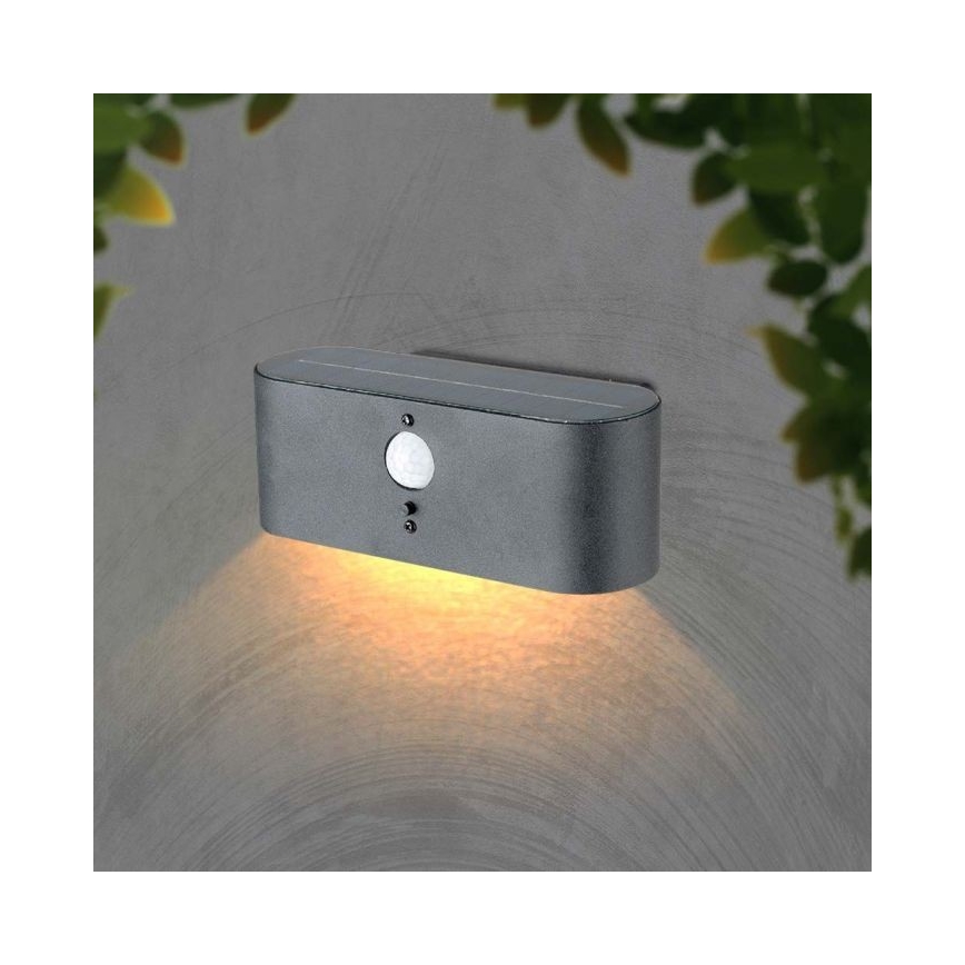 LED Applique solare da esterno con sensore LED/2,5W/3,7V 3000K IP54