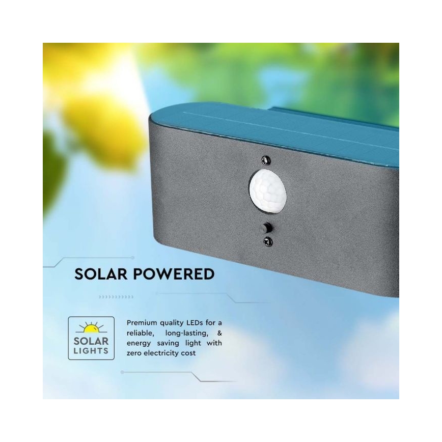 LED Applique solare da esterno con sensore LED/2,5W/3,7V 3000K IP54