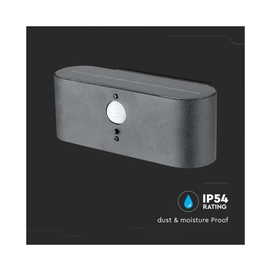 LED Applique solare da esterno con sensore LED/2,5W/3,7V 3000K IP54