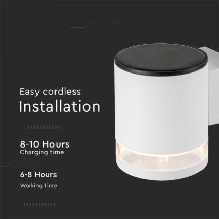 LED Applique solare da esterno LED/1W/3,7V 3000K IP54 1200 mAh bianco