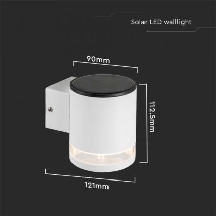 LED Applique solare da esterno LED/1W/3,7V 3000K IP54 1200 mAh bianco