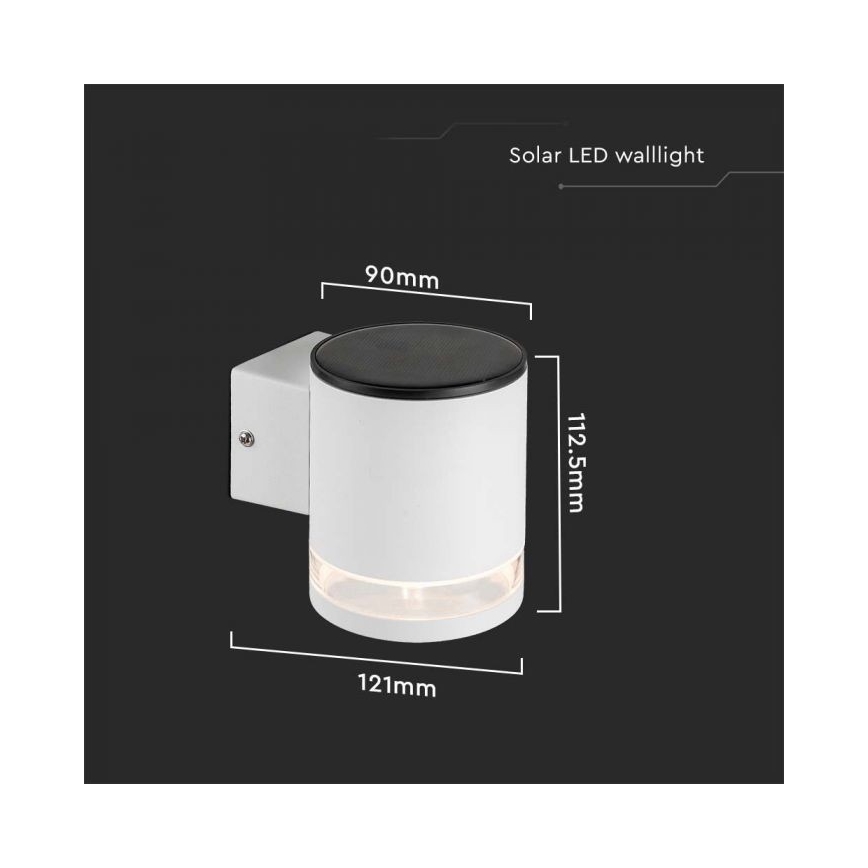 LED Applique solare da esterno LED/1W/3,7V 3000K IP54 1200 mAh bianco