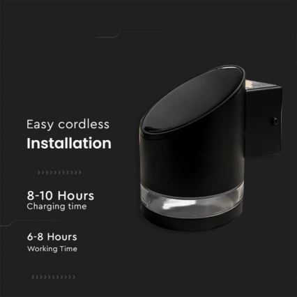 LED Applique solare da esterno LED/1W/3,7V 3000K IP54 1200 mAh nero