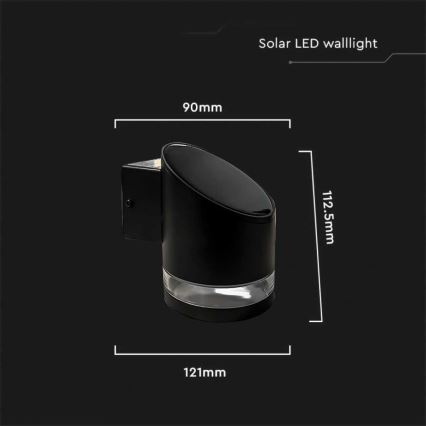 LED Applique solare da esterno LED/1W/3,7V 3000K IP54 1200 mAh nero
