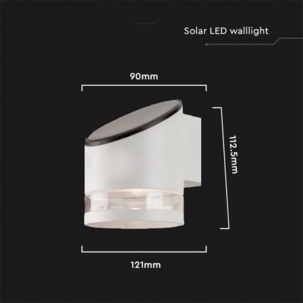 LED Applique solare da esterno LED/1W/3,7V 3000K IP54 bianco