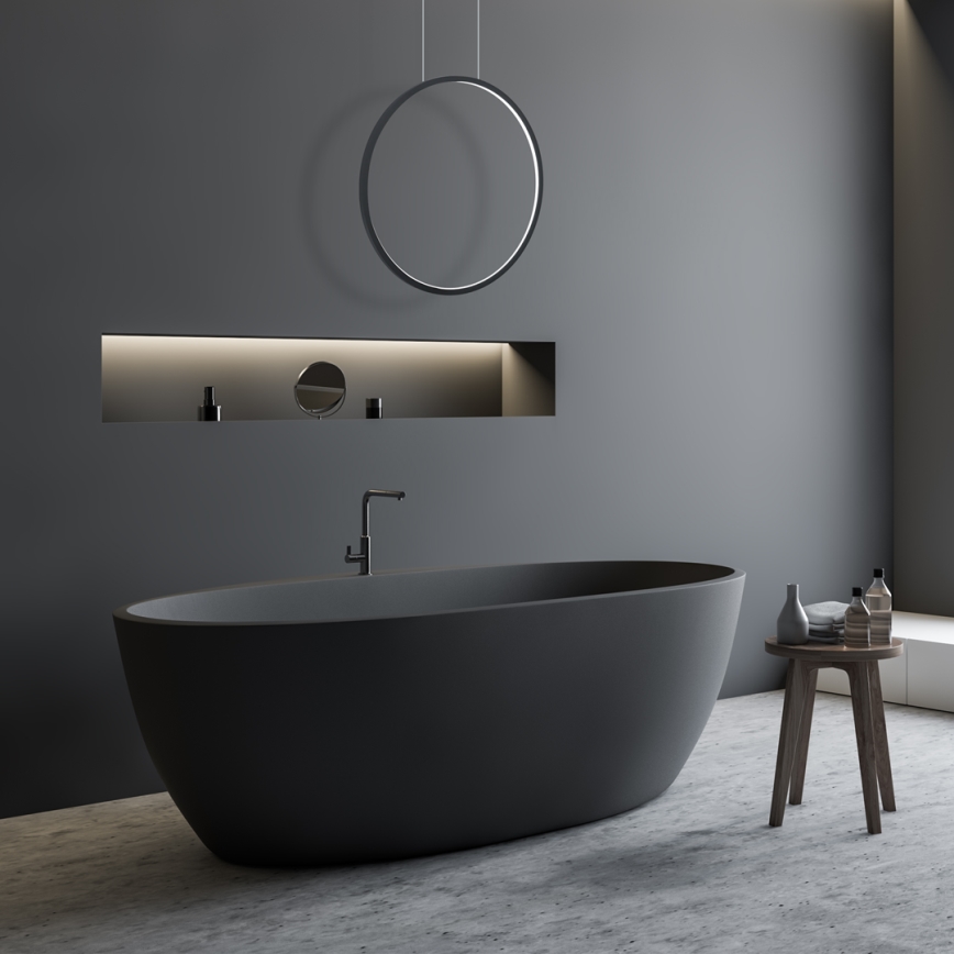 LED Bathroom lampadario on a string SATURNO LED/28W/230V IP44 antracite