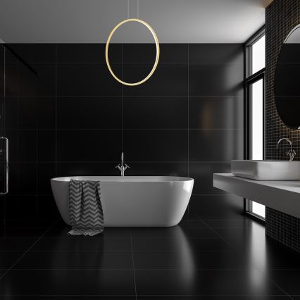 LED Bathroom lampadario on a string SATURNO LED/46W/230V IP44 oro