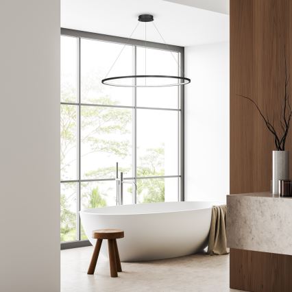 LED Bathroom lampadario on a string SATURNO LED/65W/230V IP44 antracite