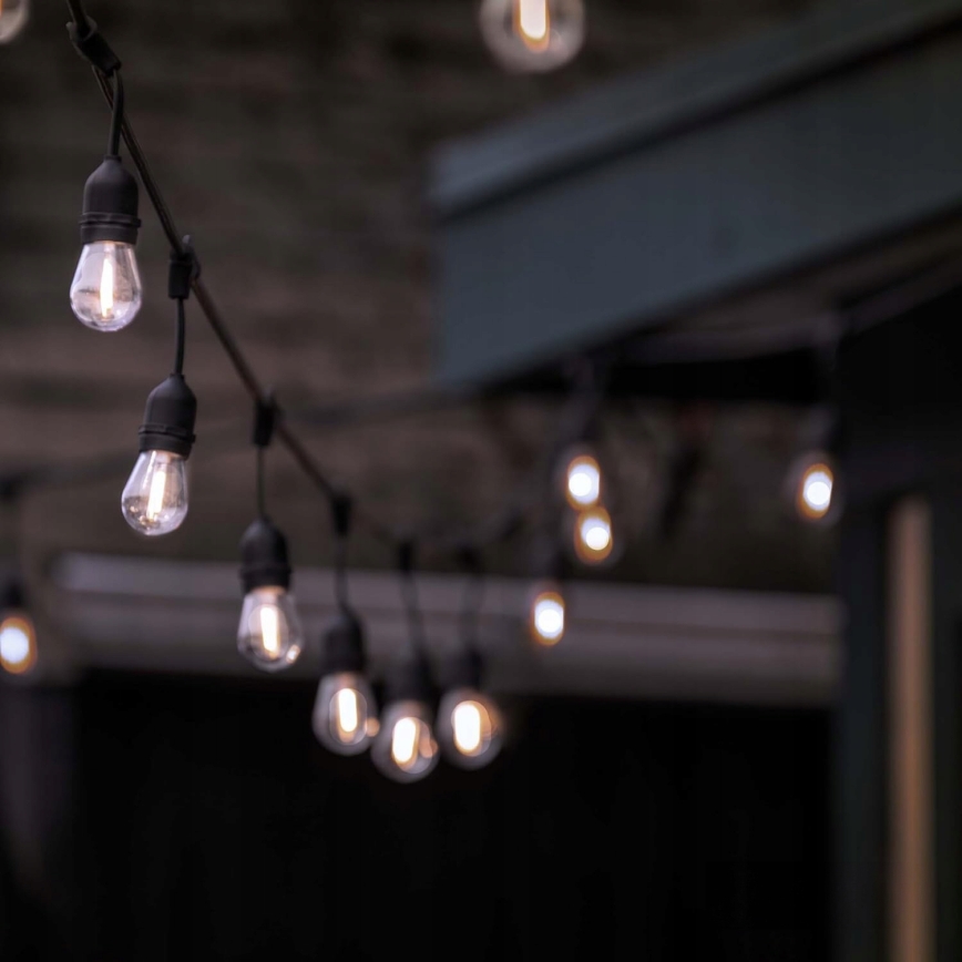 LED catena decorativa da esterno 10xE27/1W/230V 6,44 m IP44 nera