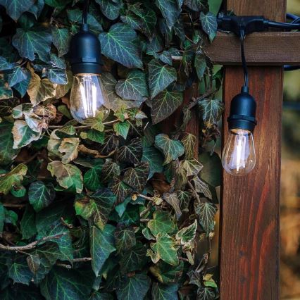 LED catena decorativa da esterno 10xE27/1W/230V 6,44 m IP44 nera