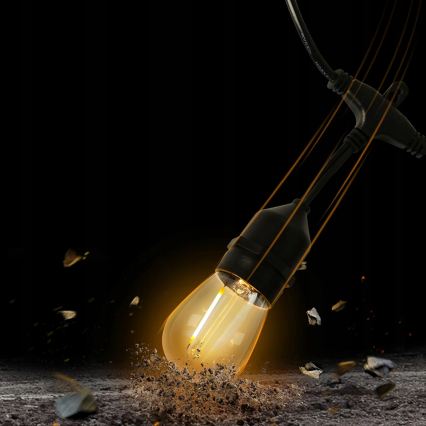 LED catena decorativa da esterno 10xE27/1W/230V 6,44 m IP44 nera