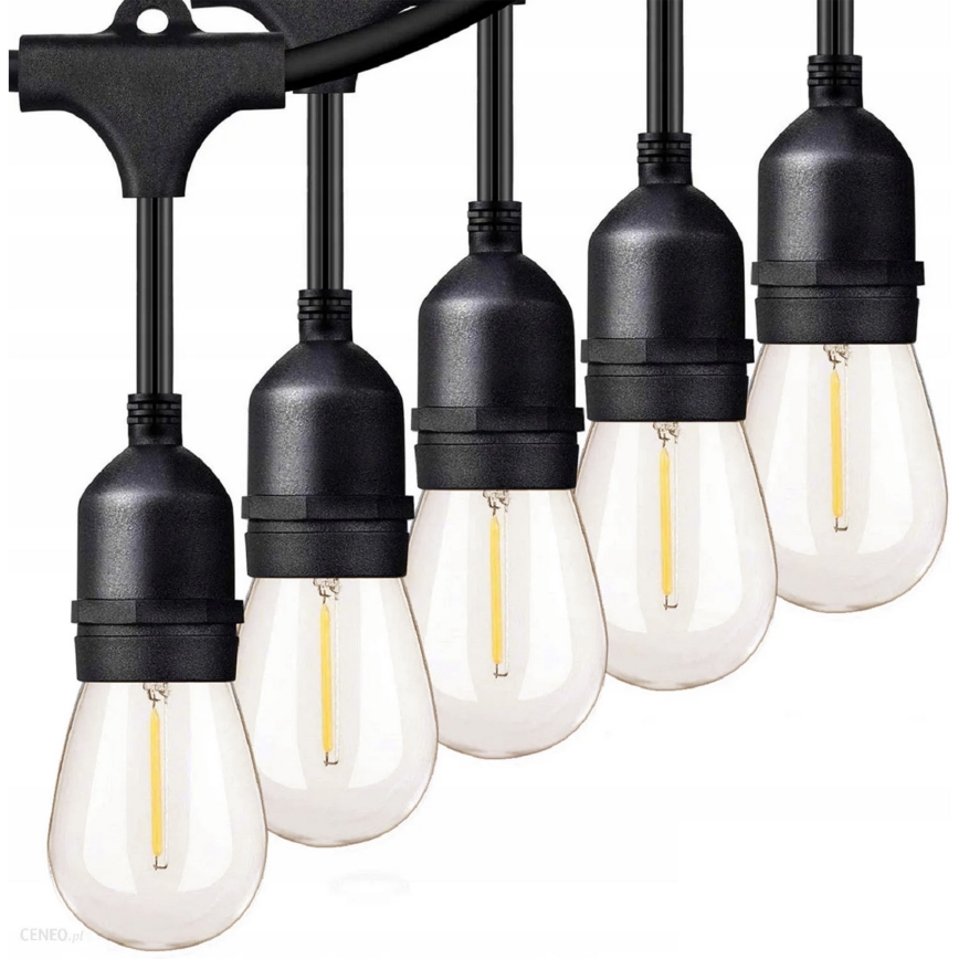 LED catena decorativa da esterno 10xE27/1W/230V 6,44 m IP44 nera