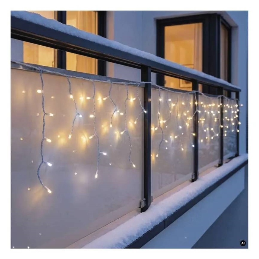LED Catena luminosa da esterno 50xLED/3x0,4m IP44 bianco freddo/caldo