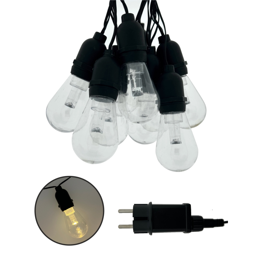 LED catena luminosa decorativa per esterni 10xLED/0,15W/230V 3,8 m IP44 nero