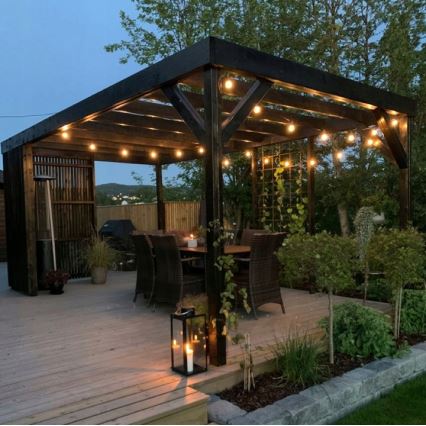 LED catena luminosa decorativa per esterni 20xE27/1W/230V 20,94 m IP44 nera