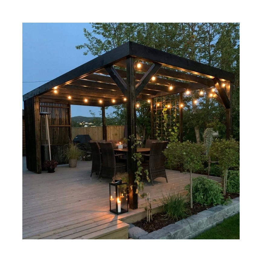 LED catena luminosa decorativa per esterni 20xE27/1W/230V 20,94 m IP44 nera