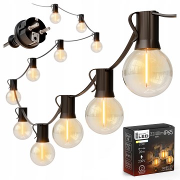 LED catena luminosa decorativa per esterni 36xE12/1W/230V 22,35 m IP65 nero