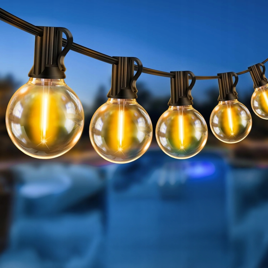 LED catena luminosa decorativa per esterni 36xE12/1W/230V 22,35 m IP65 nero