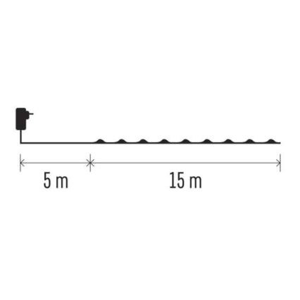 LED catena luminosa di Natale per esterni 150xLED/20m IP44 multicolore