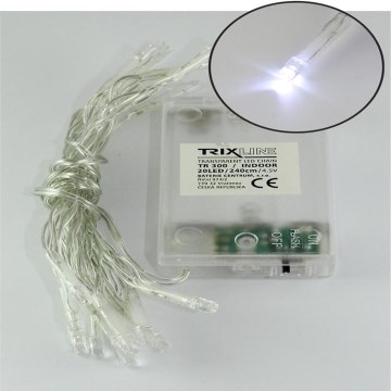 LED Catena luminosa natalizia 20xLED/2 funzioni 2,4m bianco freddo