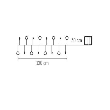 LED Catena luminosa natalizia 40xLED/3xAA 1,5 m bianco caldo