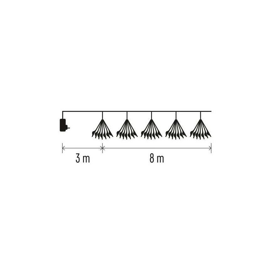 LED catena luminosa natalizia 450xLED/11m bianco caldo