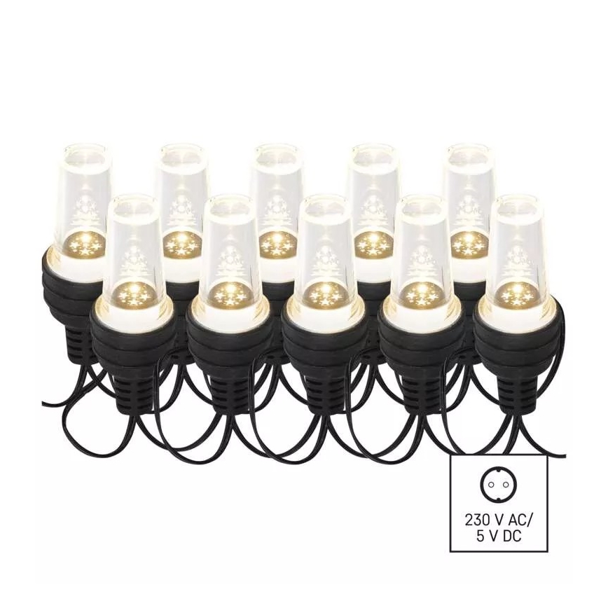 LED Catena luminosa natalizia da esterno 10xLED/9,5 m IP44 bianco freddo