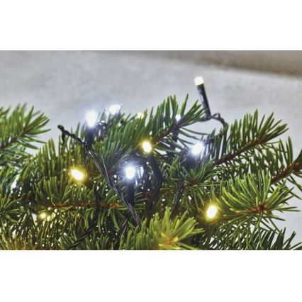 LED Catena luminosa natalizia da esterno 80xLED/2 funzioni 13m IP44 bianco caldo/freddo