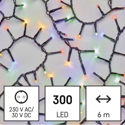 LED catena luminosa natalizia per esterni 300xLED/11m IP44 multicolore