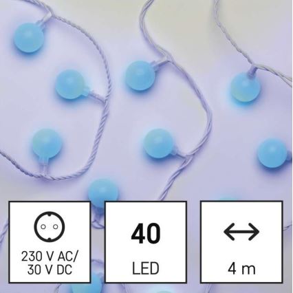 LED  catena luminosa per esterni 40xLED/9m IP44 blu