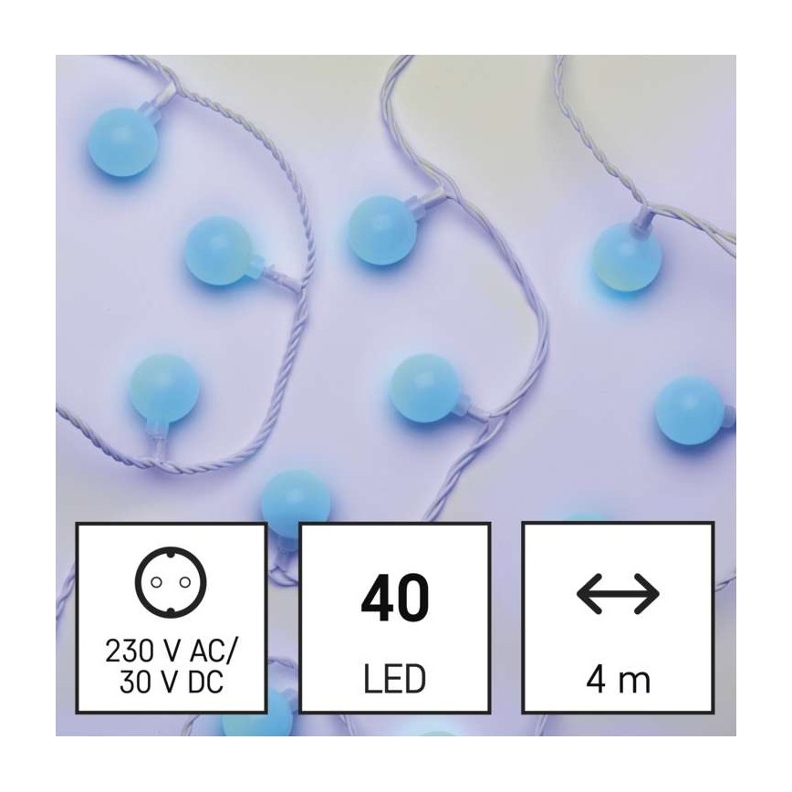 LED  catena luminosa per esterni 40xLED/9m IP44 blu