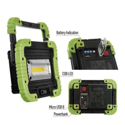 LED COB Ricaricabile per riflettore LED/3,7V 3000 mAh IP44