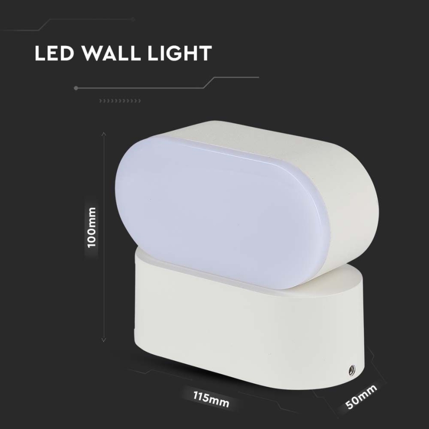 LED da esterno flessibile Applique LED/5W/230V 3000K IP65 bianco