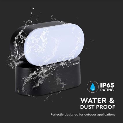 LED da esterno flessibile Applique LED/5W/230V 3000K IP65 nero