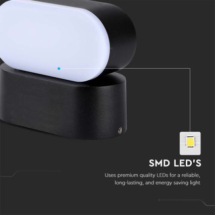 LED da esterno flessibile Applique LED/5W/230V 3000K IP65 nero