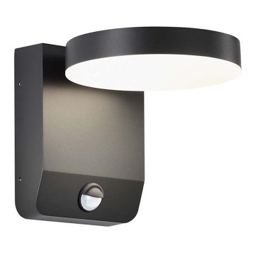 LED da esterno wall flexible chiaro con sensore LED/17W/230V IP65 3000K nero