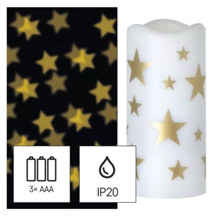 LED Decorativa proiettore LED/3xAAA stelle bianco caldo