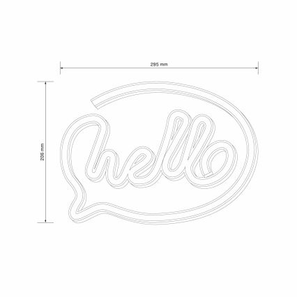 LED Decorazione murale al neon HELLO LED/3W/3xAA USB rosa
