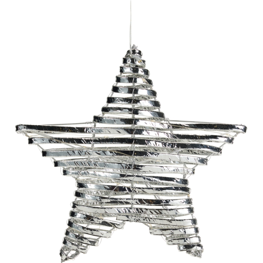 LED Decorazione natalizia 30xLED/3xAA 40 cm bianco caldo stella/argento