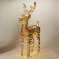 LED Decorazione natalizia 60xLED/3xAA 60 cm bianco caldo renna/oro