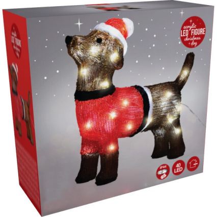 LED Decorazione natalizia da esterno 40xLED/230V 35 cm IP44 cane