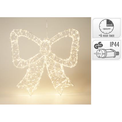 LED decorazione natalizia da esterno 720xLED/6W/230V 46 cm IP44 bianco caldo fiocco/bianco