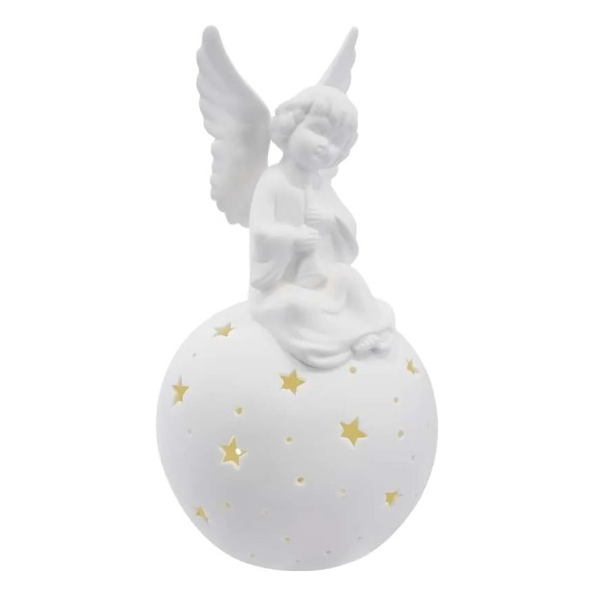 LED decorazione natalizia LED/0,4W/2xAA angelo in ceramica